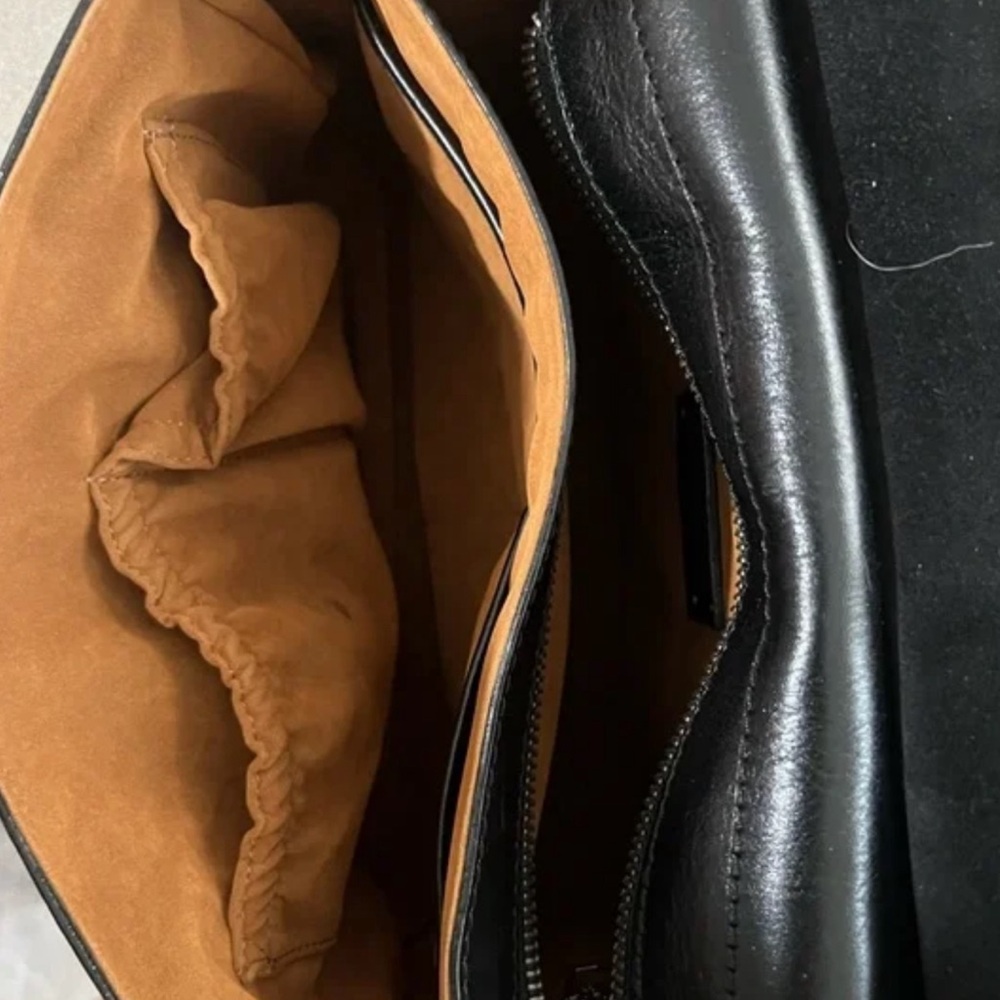 Patricia Nash Black Leather Saddle Bag Crossbody Vintage Style Purse - Picture 4 of 5